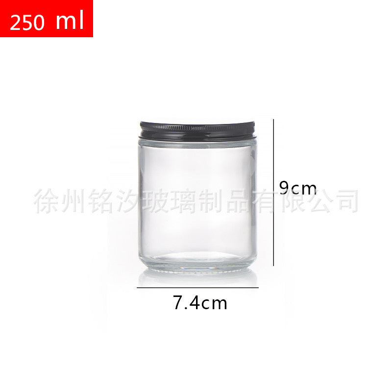 Clear Candle Jar Glass Bottle