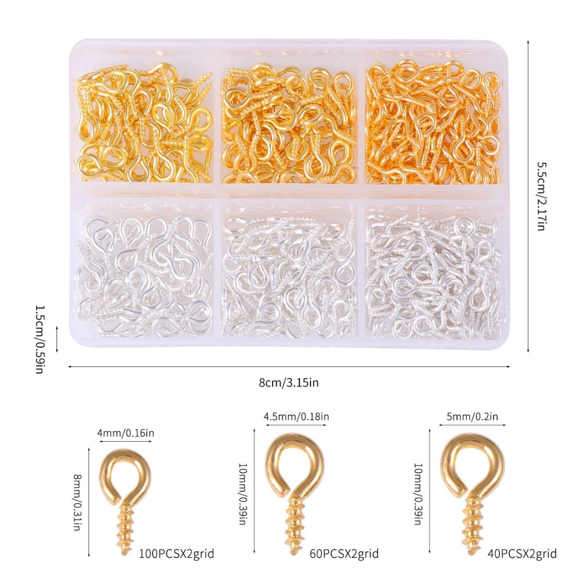400pcs Eye screws