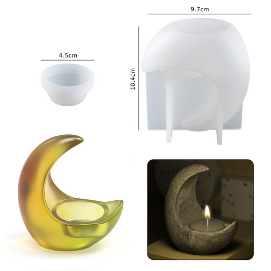 Half Moon Candle Holder Silicone Mold