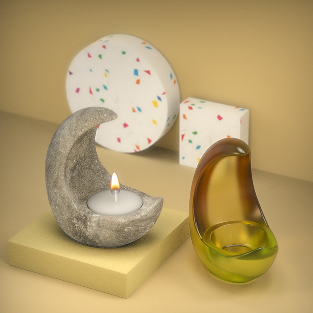 Half Moon Candle Holder Silicone Mold